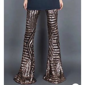 Stylish sequin bell bottom pants